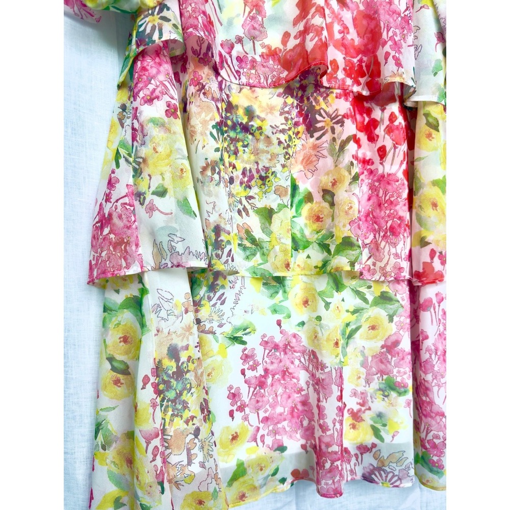 Stunning HerringStones Brand Tiered Flounce Dress Pouf Sleeve Perfect Condition - Picture 4 of 12
